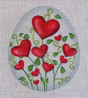 Heart Garden Egg Needlepoint Canvas