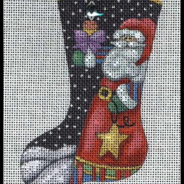 Santa with Candle Stocking Ornament