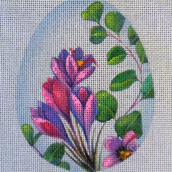 Crocus Egg Needlepoint Canvas