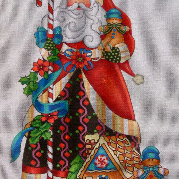 Gingerbread Santa Needlepoint Canvas
