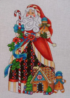 Gingerbread Santa Needlepoint Canvas