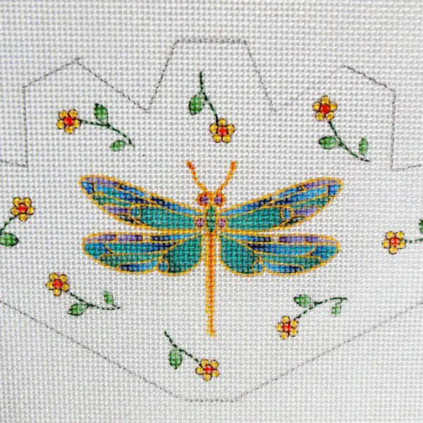 Dragonfly Strawberry Needlepoint Canvas