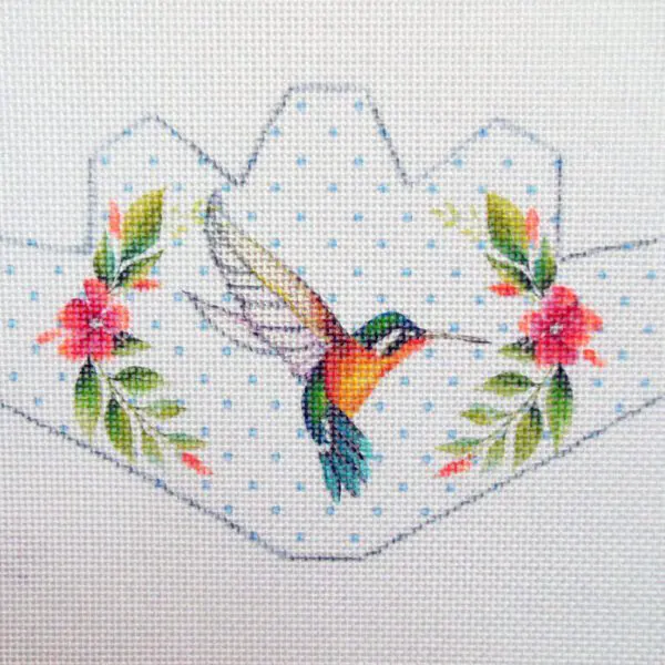 Hummingbird Strawberry Needlepoint Canvas