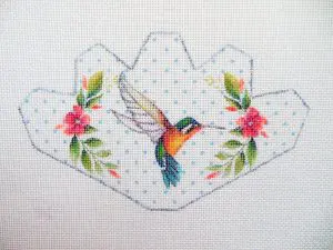Hummingbird Strawberry Needlepoint Canvas