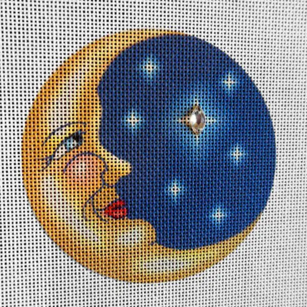 Moon & Stars Ornament Needlepoint Canvas