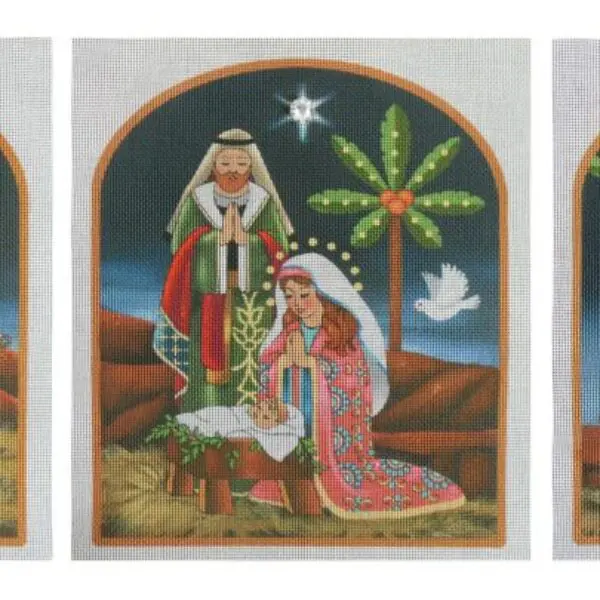 3 Piece Twilight Nativity Needlepoint Canvas
