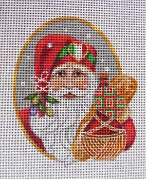 Italian Santa Needlepoint Canvas Ornament
