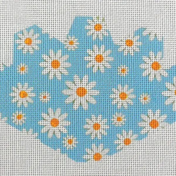 Mod Daisies (blue) Strawberry