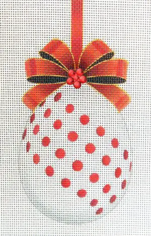 Ruby Red Egg Needlepoint Canvas