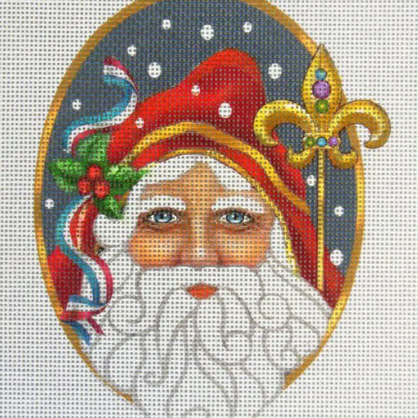 French Santa Needlepoint Canvas