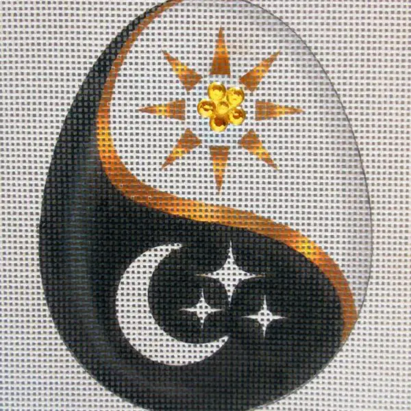 Yin Yang Sun Moon Egg Needlepoint Canvas