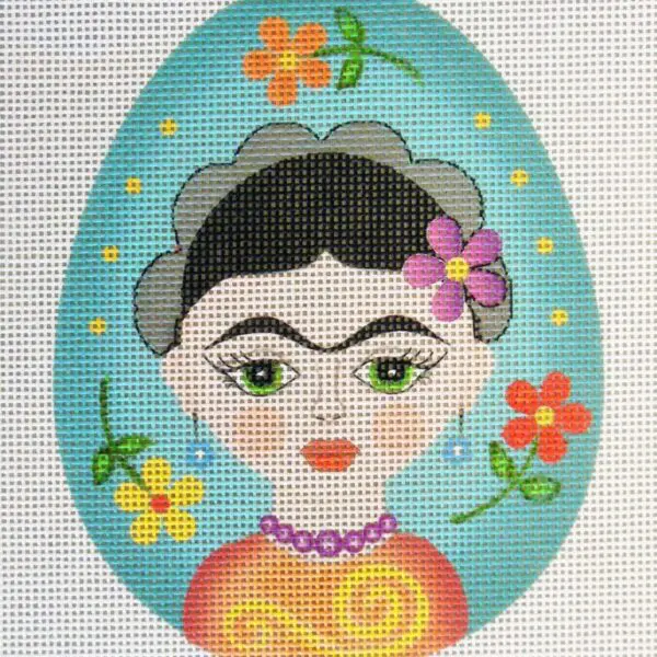 Frida Egg Needlepoint Canvas
