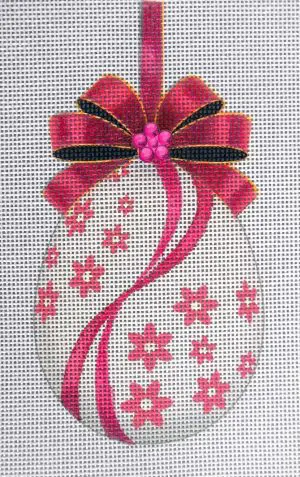 Tourmaline Pink Egg Needlepoint Canvas