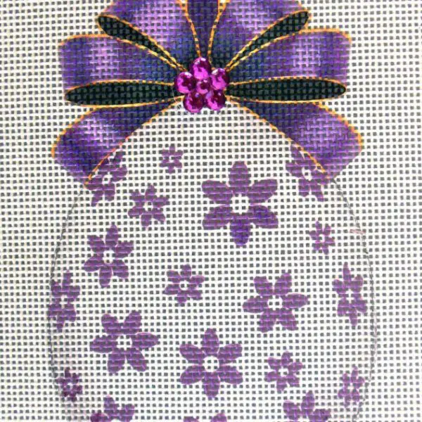 Amethyst Purple Egg Needlepoint Canvas