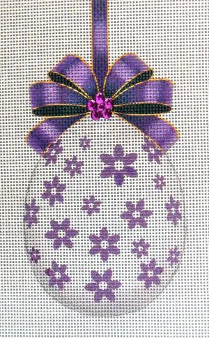 Amethyst Purple Egg Needlepoint Canvas