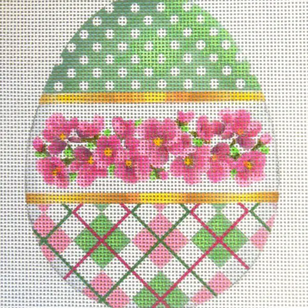 Pink Poppy Egg Needlepoint Canvas