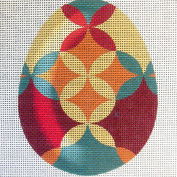 Retro Pattern Egg Needlepoint Canvas