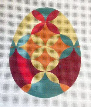 Retro Pattern Egg Needlepoint Canvas