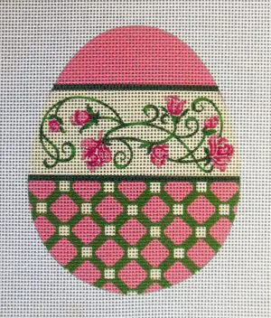 Rose Vine Egg Needlepoint Canvas