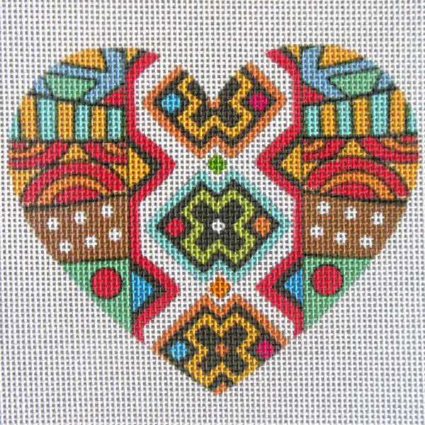 Aztec Heart Needlepoint Canvas