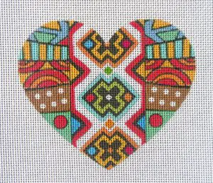 Aztec Heart Needlepoint Canvas