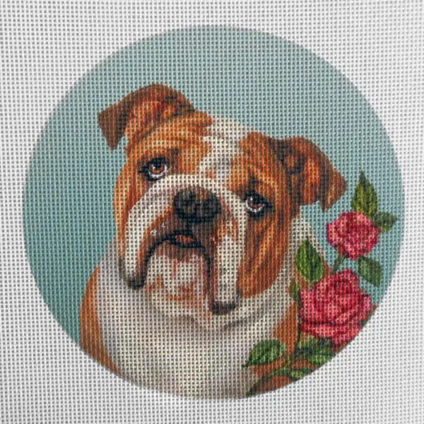 English Bulldog Needlepoint Canvas