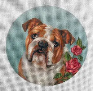 English Bulldog Needlepoint Canvas