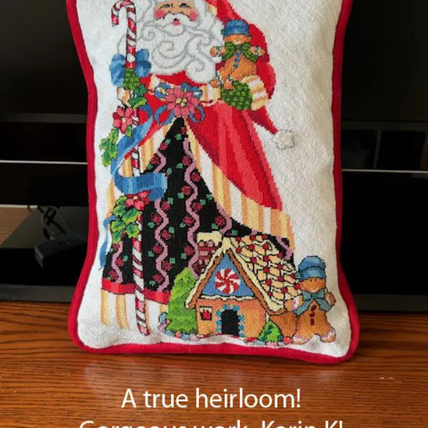 Gingerbread Santa Needlepoint Canvas