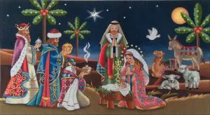 Twilight Nativity Needlepoint Canvas
