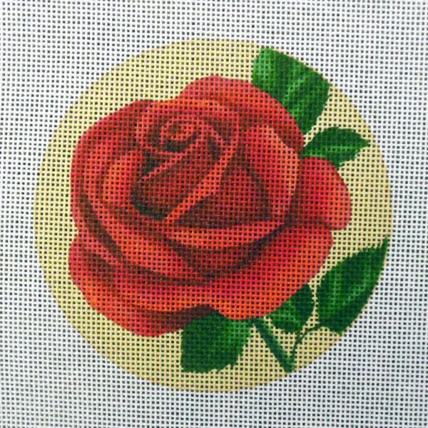 Red Rose Needlepoint Canvas