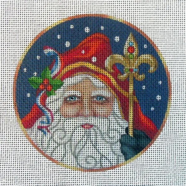 French Santa Needlepoint Canvas