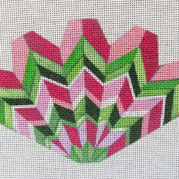 Chevron Strawberry, Pink Needlepoint Canvas