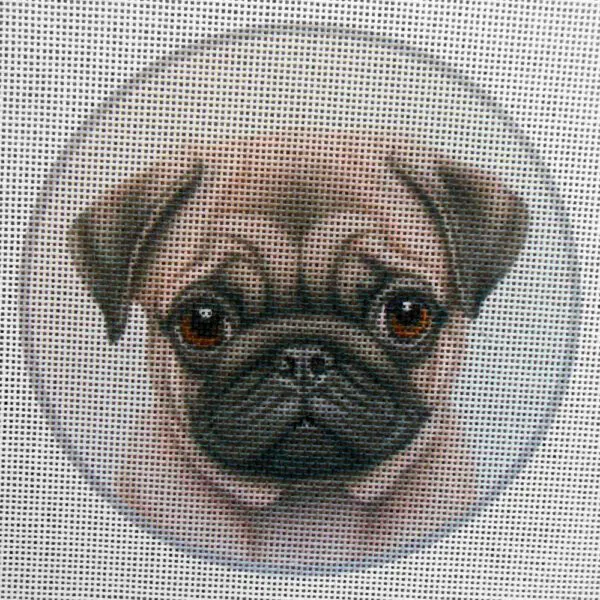 Fawn Pug Needlepoint Canvas