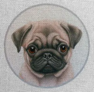 Fawn Pug Needlepoint Canvas