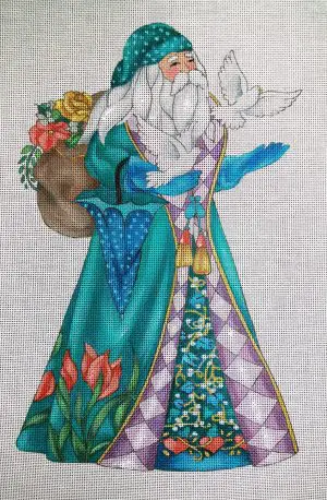 Spring Santa Needlepoint Canvas