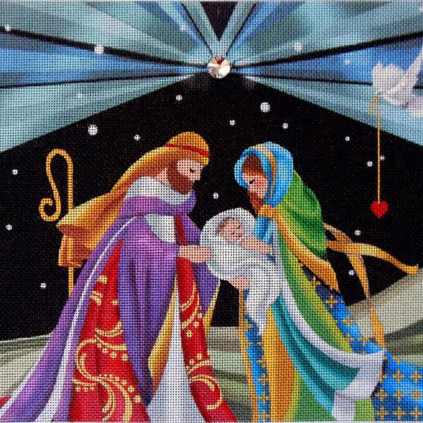 Starry Night Nativity Needlepoint Canvas