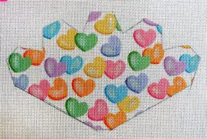 Candy Hearts Strawberry Needlepoint