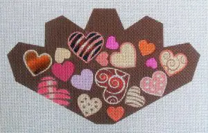 Cookie Hearts Strawberry Needlepoint