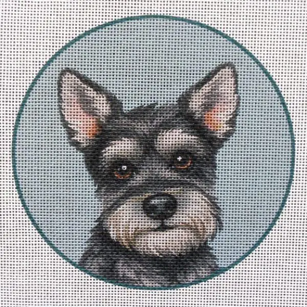 Schnauzer (Cropped Ears) Needlepoint Canvas