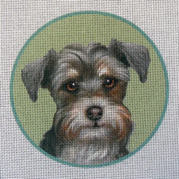 Schnauzer (Natural Ears) Needlepoint Canvas
