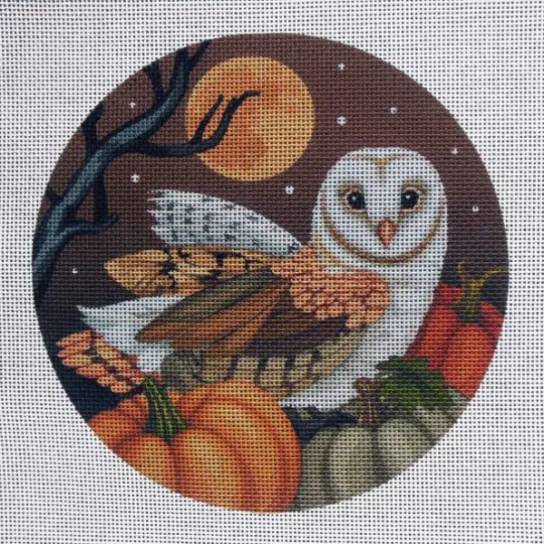 Harvest Moon Barn Owl Needlepoint Canvas