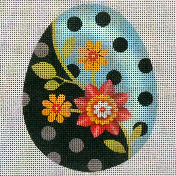 Sunflower Origami Egg Needlepoint Canvas