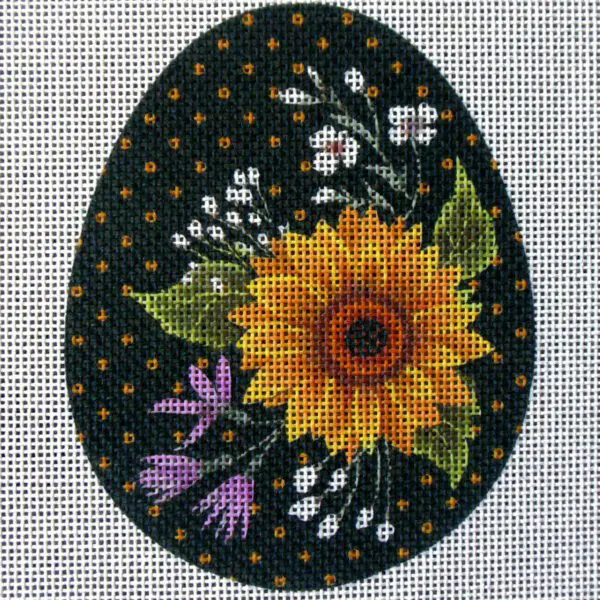 Sunflower Egg Needlepoint Canvas