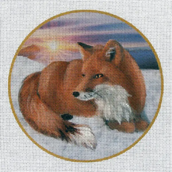 Red Fox at Sunset Needlepoint Canvas