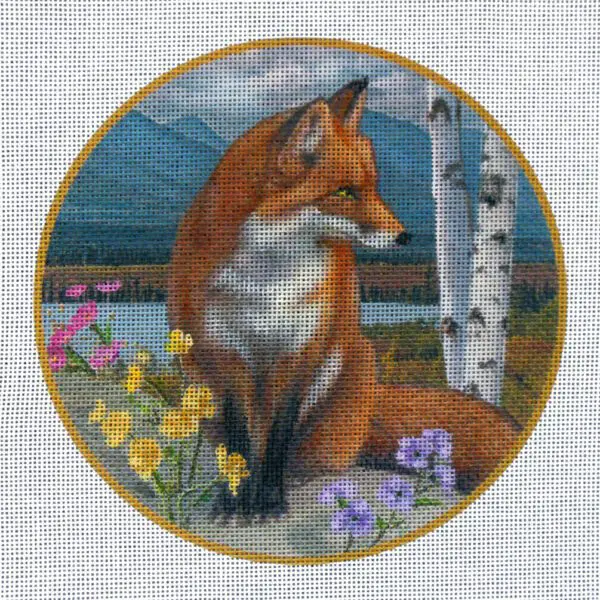 Red Fox on Mountain Needlepoint Canvas