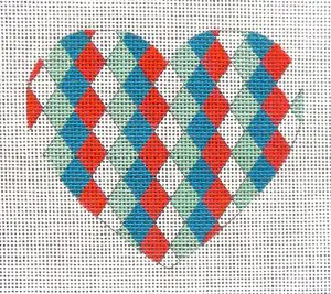 Argyle Heart Needlepoint Canvas