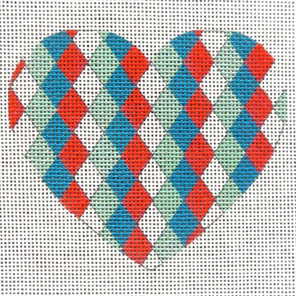 Argyle Heart Needlepoint Canvas
