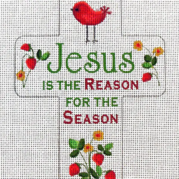 Jesus is the Reason Cross Needlepoint Canvas