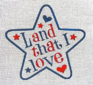 Land That I Love Star Needlepoint Canvas