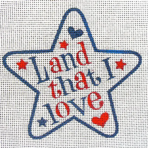 Land That I Love Star Needlepoint Canvas